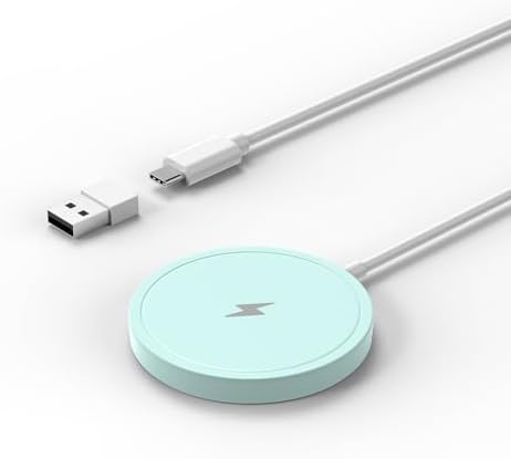 Magnetic Fast Wireless Charger Pad for i Phone 16/15/14/13/12 – 15 W Max Power, Sleek Purple Design, USB-A Compatibility for Effortless Charging Solutions