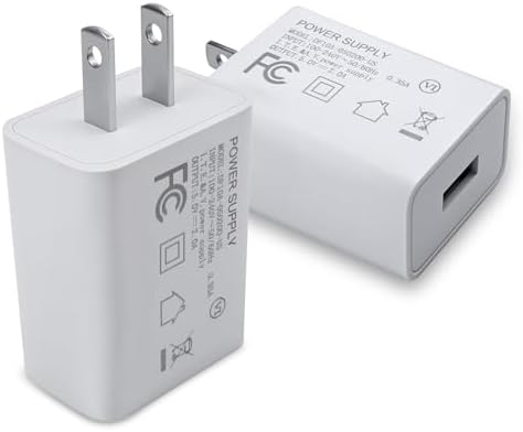 UL Certified 5 V 2 A Fast Charging USB Wall Adapter – Compact Power Cube for i Phone 13-16 & Apple Watch Series 8/7 – Travel-Friendly 2-Pack for Efficient Device Charging – Enhanced Compatibility & Reliability