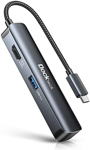 Revolutionize Your Workspace with the dockteck 5-in-1 USB-C Hub Multiport Adapter – 4 K HDMI, Dual SD/TF Card Slots, and 2 High-Speed USB 3.0 Ports for Mac Book Pro, Air, i Pad Pro, and XPS – Unmatched Versatility and Rapid File Transfers