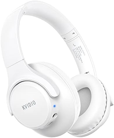 KVIDIO Over-Ear Bluetooth Headphones: 65-Hour Battery Life, Immersive Deep Bass Sound, and Ultra-Low Latency for Effortless Mobility and Enhanced Work Efficiency with Integrated Microphone for Flawless Calls and Voice Control