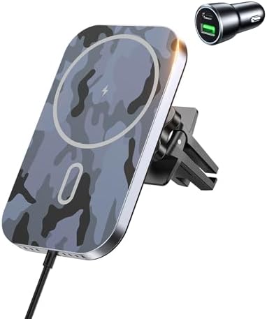 Mag Safe Car Mount Charger for i Phone – 360° Rotating Magnetic Wireless Vehicle Charger with Fast Charging Capability, Perfectly Compatible with i Phone 16/15/14/13/12 Series, Effortless Air Vent Installation for Ultimate Convenience
