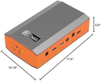 High-Capacity 24000 m Ah Portable Power Bank with 65 W AC Outlet – Ultimate Laptop Charger and Outdoor Backup Battery Pack for Camping, RV, Home, and Office – Fast Charging Convenient Power Source in Vibrant Orange