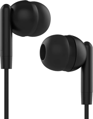 Maeline 20-Pack Tangle-Free Stereo Earbuds – Premium Wired Headphones for K-12 Classrooms, Libraries, Travel, and Fitness – High-Fidelity 3.5 mm Compatibility for Phones, Tablets, and Laptops – Sleek Jet Black Design for Ultimate Convenience and Storage Efficiency