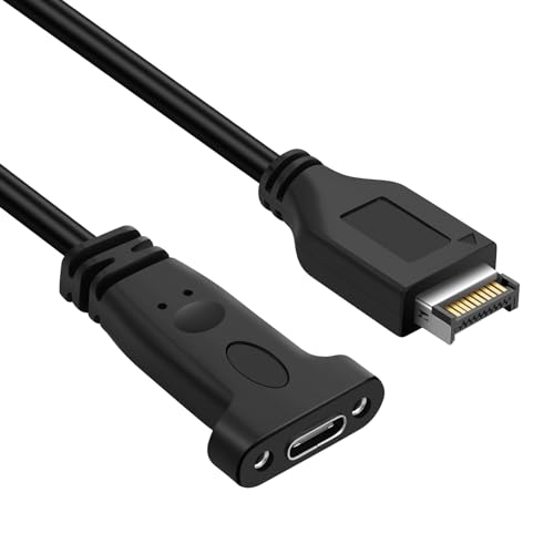 USB Type C 3.1 Panel Mount Adapter Cable 0.6FT, USB C Gen 2 Male to Female 10Gbps Data Cable with Mount Screw for MacBook Tablet, Mobile Phone, Hard Disk Drive – Enhanced Compatibility and Speed
