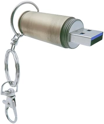 Sleek 128 GB Golden Bullet USB 3.0 Flash Drive – High-Speed Metal Memory Stick with Keychain for Effortless Data Storage and Transfer, Compatible with Windows & Mac, Durable & Portable Design
