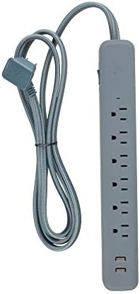 Globe Electric Designer Series 3-Outlet Power Strip in Chic Rose Finish – Stylish Surge Protector with Enhanced Compatibility and Fast Charging for Modern Homes and Offices