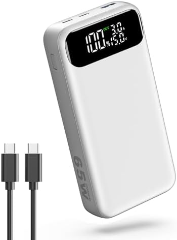 ADDTOP 65 W Portable Charger – 20,000 m Ah High-Capacity Fast Charging Power Bank with 3 USB Outputs – Universal Compatibility for Mac Book, HP, Dell, i Phone 12-16, Galaxy & Steam Deck – Ultimate On-the-Go Power Solution for Professionals and Gamers
