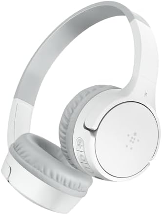 Belkin Sound Form Mini Kids Wireless Bluetooth Headphones – Safe 85 d B Volume Control, 30-Hour Playtime, Built-In Microphone – Lightweight On-Ear Style for i Phone, i Pad, Fire Tablet & More – Ideal for Learning, Entertainment & Safe Listening