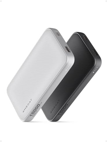 Dual Pack Ultra-Slim 10,000 m Ah USB C Power Bank – 15 W Fast Charging External Battery for i Phone 16/15/14/13, Galaxy S25/24, Pixel, and More – Lightweight, Durable, and Highly Compatible Portable Charger for On-the-Go Power