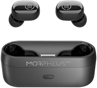 Morpheus 360 Spire True Wireless Earbuds – Premium Bluetooth 5.2 Connectivity, Immersive Hi-Fi Sound, Effortless Touch Control, Durable Waterproof Design with Chic Charging Case – Unleash Your Audio Adventure in Sleek Black