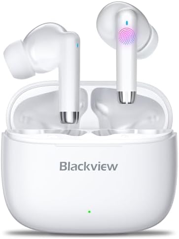 Blackview Bluetooth 5.3 Wireless Earbuds – Superior ENC Technology for Crystal-Clear Sound and Calls, IPX7 Waterproof Design for Active Lifestyles, 36 Hours of Playtime with Quick USB-C Charging, Effortless Touch Control for Seamless Connectivity and Enhanced Listening Experience