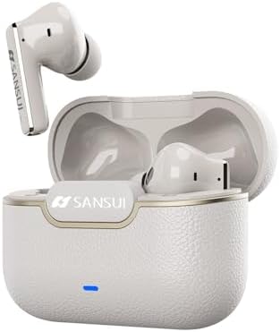 SANSUI W28 Wireless Earbuds – Cutting-Edge Bluetooth 5.4 with Active Noise Cancelling & IPX4 Water Resistance, Deep Bass Performance, 28-Hour Playtime, and Advanced Environmental Noise Cancellation Mics in Stylish Secret Night Blue – Ideal for Music Aficionados and Active Lifestyles