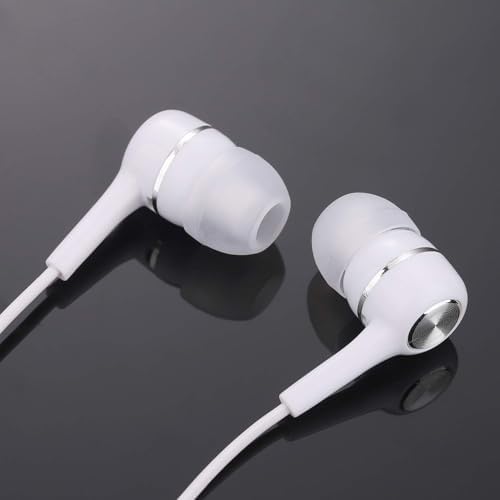 Bulk Wired Earbuds Headphone Set – 50 Durable Earphones for Classroom Use | Ideal for Students, Teens & Adults | Lightweight, High-Quality Sound | Enhanced Compatibility for Seamless Learning | Perfect for Group Projects & Online Classes | Classic White Design