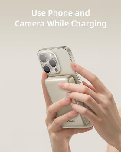 Magnetic Wireless Power Bank for i Phone – 10,000 m Ah Fast Charge Portable Charger with USB-C Cable & PD 20 W Technology – Seamless Compatibility for i Phone 15/14/13/12 Mini, Plus, Pro, and Pro Max – Effortless Magnetic Attachment & Lightweight Design for On-the-Go Convenience