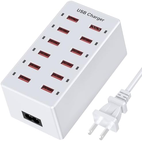 High-Efficiency 12-Port USB Charging Hub – Rapid 60 W Smart Dock for i Phone, i Pad, Galaxy and More – Ultimate Multi-Device Power Station for Home & Office with Advanced Safety Features – Streamline Your Charging Experience