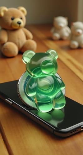 Whimsical 3 D Gummy Bear Phone Grip Stand – Portable Magnetic Finger Holder for Enhanced Stability and Comfort – Cute Collapsible Anti-Slip Design for Cellphones & Tablets – Vibrant Pink Color for Fun, Functional Style – Effortless Attachment & Removal for On-the-Go Convenience