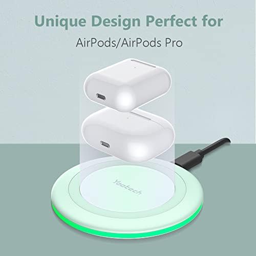 Yootech 10 W Max Fast Wireless Charging Pad – Universal Compatibility for i Phone 16 Series, Samsung Galaxy S22/S21/S20, and Air Pods Pro 2 – Sleek, Compact Design with Advanced Safety Features – Efficient Charging Solution for Home, Office, and Travel – Tangle-Free Power Experience without AC Adapter – Perfect for Modern Lifestyles