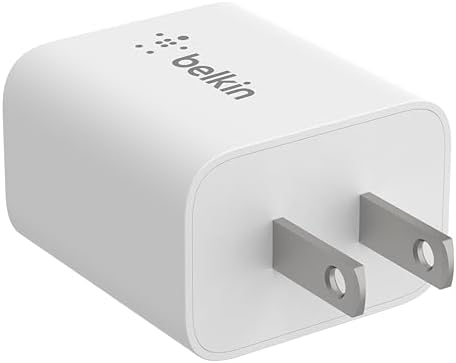 Belkin 20 W USB-C Charger Block (2-Pack) – Ultra-Fast Power Delivery for i Phone 16/15/14/13, i Pad, Air Pods & Samsung Galaxy S25 – Compact Design for Home, Office & Travel – Reliable Charging for Nintendo Switch 2 & More – Sleek White Finish
