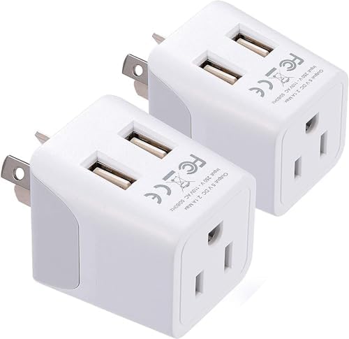 Compact Dual USB Travel Adapter for Effortless Charging in Australia, New Zealand, and China – Essential Type I Plug for Phones, Tablets, and Cameras – Quick Charge Capability with Universal Compatibility for Hassle-Free Global Adventures