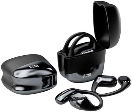 Open Ear Clip Bluetooth 5.3 Wireless Earbuds – 48-Hour Playtime, Advanced Noise Reduction & Ergonomic Comfort for Active Lifestyles – Ideal for Fitness, Outdoor Adventures & Hands-Free Calling – Includes LED Charging Case for Seamless Portability and Monitoring