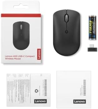 Lenovo 540 Storm Grey Wireless Mouse – Compact & Ergonomic USB-C Design for PC and Laptop – Ambidextrous Comfort with 18-Month Battery Life – Reliable 2.4 GHz Connection for Windows & Chrome OS Devices – Ultimate Productivity Companion