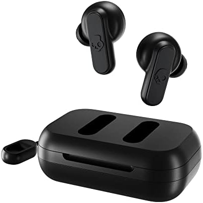 Skullcandy Dime 2 Bluetooth Wireless Earbuds – Noise-Isolating Audio with 12-Hour Battery Life, Integrated Microphone for Hands-Free Calls, Lightweight Design with Lanyard for Ultimate Portability – Compatible with i Phone & Android, True Black Finish for Stylish Comfort
