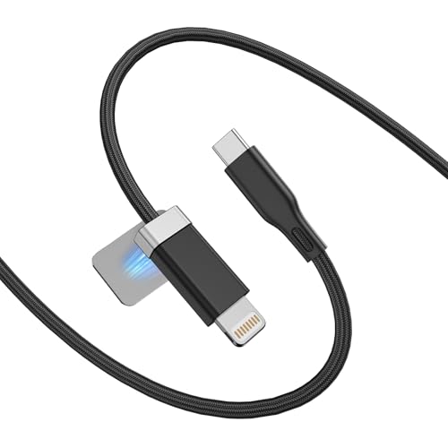 Revolutionary Stayable USB C to Lightning Cable – 5 ft Anti-Drop Magnetic Charging Solution for i Phone 14/13/12/11 – Ultimate Cable Management Accessory for Home, Office, and Travel – Fast Charging & Enhanced Data Transfer Efficiency