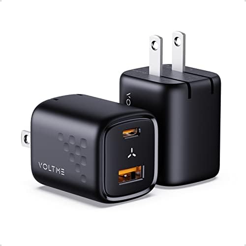 VOLTME 30 W USB C Dual-Port Fast Charger Block – Compact Foldable Wall Adapter for i Phone 14/13/12/11 Pro Max, Samsung, i Pad Pro, Pixel, Mac Book Air – Ultimate Travel Charger with Enhanced Compatibility and Speed