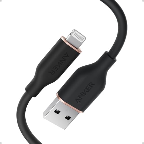 Anker Flow 6 FT USB A to Lightning Cable – Superior Durability & Fast Charging for i Phone 14/13 & Air Pods, Includes Cord Organizer for Tangle-Free Storage, Enhanced Data Transfer Up to USB 2.0 Speed