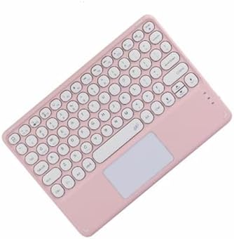 Ultra-Slim 10-Inch Wireless Bluetooth Keyboard with Touchpad – Rechargeable & Portable Universal Keyboard for i OS, Android & Windows Devices – Effortless Typing on the Go in Sleek White Finish