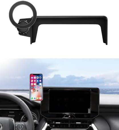 Toyota Venza 2021-2024 Custom Car Phone Holder – 360° Rotating Mount with Fixed Clip for 12.3-Inch Screen – Mag Safe Compatible & Air Vent Safe Design – Hands-Free Convenience for Enhanced Driving Experience – Durable, Tool-Free Installation