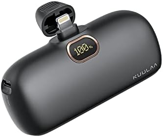 Compact 5000 m Ah Kuulaa Portable Charger for i Phone with Built-in Lightning Cable – Fast Charging Power Bank for i Phone 14/13/12/11/XR/XS/X/8/7/6 in Sleek White Design – Ultimate On-the-Go Charging Solution with Enhanced Compatibility