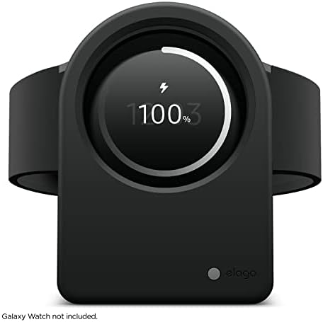 elago Premium Charging Dock for Samsung Galaxy Watches – Sleek Black Stand for Galaxy Watch 4, 4 Classic, 3, and Active (40-46 mm) – Fast-Charging Compatible Design – Perfect Desk or Nightstand Accessory for Effortless Smartwatch Management