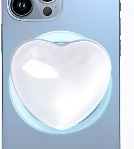 Xerial Heart-Shaped Magnetic Phone Grip – Stylish Mag Safe-Compatible Accessory with Versatile Adapter Ring for Android & Kindle – Wireless Charging-Friendly 3 D Foldable Design for Secure Handling and Effortless Portability