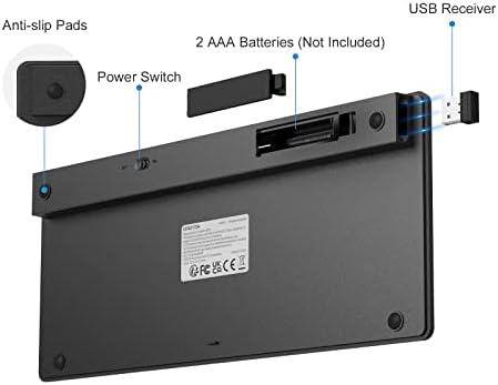 Experience Seamless Typing with OMOTON Compact Wireless Keyboard – Ergonomic and Quiet Design for Laptops, Tablets, and Desktops – 2.4 G USB Connection for Enhanced Compatibility and Fast Response – Perfect for Home and Office Use