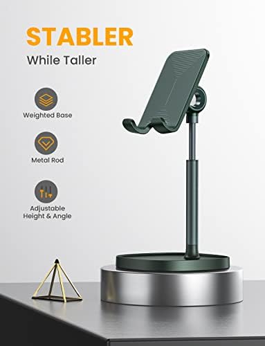 LISEN Cell Phone Stand Adjustable Phone Holer for Desk, Computer Office Desk Accessories for iPhone 16 Holder Women Kitchen Essentials Fits All Mobile Phones Switch Kindle iPads Tablet 4-10in Black – Enhanced Compatibility and Speed