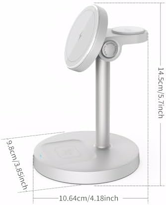 2025 Premium 3-in-1 Wireless Charging Station for i Phone 16/15/14/13/12, Apple Watch 9/Ultra 2, and Air Pods | 20 W Fast Charger with Mag-Safe Alignment, Sleek Black Bedside Dock for Enhanced Device Organization and Efficiency