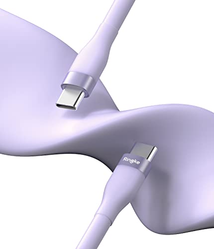 Ringke 6.6 FT USB C to USB C Pastel Charging Cable – Fast Charging Cord for i Phone 16/15, Galaxy, Pixel, Laptops & Tablets – Sleek Design for Enhanced Connectivity and Durability – Perfect for Carplay and On-the-Go Use