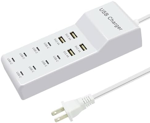 Revolutionize Your Charging Setup with a 12-Port USB Charging Hub – Ultra-Fast Power Strip for Cell Phones, Tablets, and Laptops – Streamlined Multi-Device Integration with Safety Features for Home and Office Use