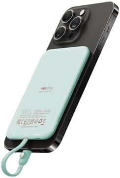 VEEKTOMX Ultra-Slim 5000 m Ah Portable Power Bank with Built-in Charging Cable for i Phone – Lightweight Battery Pack for i Phone 14/13/12/XS/Pro/Air Pods – Quick Charge Convenience in a Stylish Design – Perfect for On-the-Go Power Solutions