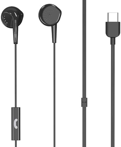 Maxell USB-C Wired Earbuds with Microphone – Ergonomically Designed for Ultimate Comfort and Superior Audio Performance | Compatible with All USB-C Devices, Perfect for Music Aficionados and Professionals | Tangle-Free Cable for Hassle-Free Use and Crystal-Clear Communication