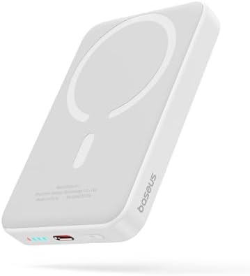 Baseus Magnetic Portable Charger for i Phone – 5,000 m Ah Qi2 Certified Wireless Power Bank with 15 W Mag Safe Compatibility & 20 W USB-C Fast Charging for i Phone 16/15/14/13/12 – Sleek, Lightweight Design for On-the-Go Power Solutions