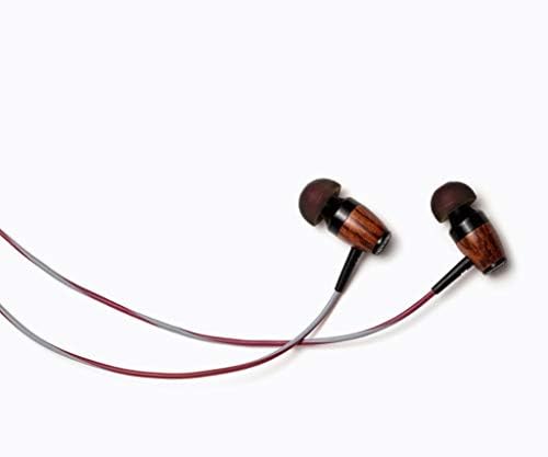 Experience Superior Sound with Symphonized DRM Premium Wood In-Ear Noise-Isolating Headphones – Unmatched Comfort, Built-in Mic, and Tangle-Free Design for Enhanced Audio Compatibility (Red/Gray)