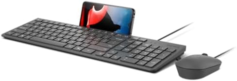 Lenovo 300 USB Wired Keyboard – Ergonomic Full-Size Design with Adjustable Tilt for Ultimate Comfort, Spill-Resistant & Compatible with Windows 7/8/10 – Enhance Your Typing Experience with Reliable Performance and Sleek Black Finish