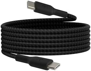 Belkin Boost Charge Braided USB-C to USB-C Cable – 1 m (3.3 ft) Durable Fast Charging Cable for i Phone, Galaxy, Nintendo Switch 2, i Pad Pro, and Pixel – Tangle-Free Design with 480 Mbps Data Transfer – Ultimate Universal Compatibility for All Your Devices