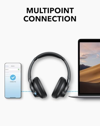 Elevate Your Listening Experience with Anker Soundcore Q11 Wireless Over-Ear Headphones – Unmatched 60-Hour Battery Life, Powerful Deep Bass for Immersive Sound, Hi-Res Audio Certification for Crystal Clear Clarity, Effortless Detachable Ear Cushions for Easy Maintenance, and Innovative Multipoint Connectivity for Dual Device Pairing Flexibility