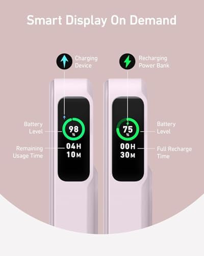 Anker Mag Go Power Bank for i Phone 15/14/13 – 10,000 m Ah Qi2 Certified Ultra-Fast Wireless Charger with Smart Display & Foldable Stand – Compact Portable USB-C Battery Pack for Effortless Charging on the Go