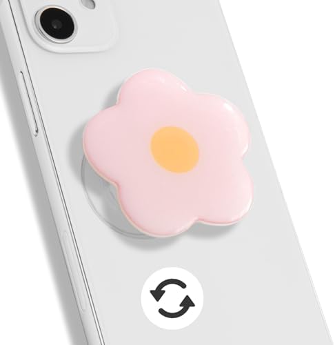 Coral Floral Daisy Phone Grip & Fidget Spinner – Mag Safe Compatible Lightweight Accessory for Enhanced Stability, Stress Relief, and Effortless One-Handed Use – Stylish and Durable Magnetic Stand for i Phone Users