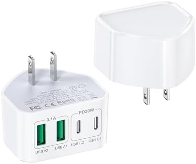 Ultimate 50 W Multiport USB-C Wall Charger: High-Efficiency 5-Port Power Hub for i Phone 16/15/14/13/12 Pro Max, Samsung, and All Devices – Sleek, Lightweight Design with PD & QC 3.0 Technology – Ideal for Home, Office, and On-the-Go Fast Charging Solutions
