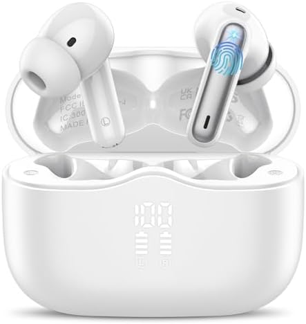 Premium Bluetooth 5.3 Wireless Earbuds with Deep Bass and 40-Hour Playtime – IP7 Waterproof In-Ear Headphones Featuring 4 HD Microphones for Crystal-Clear Calls and Ergonomic Comfort – Ideal for Android & i OS Users in Vibrant Green